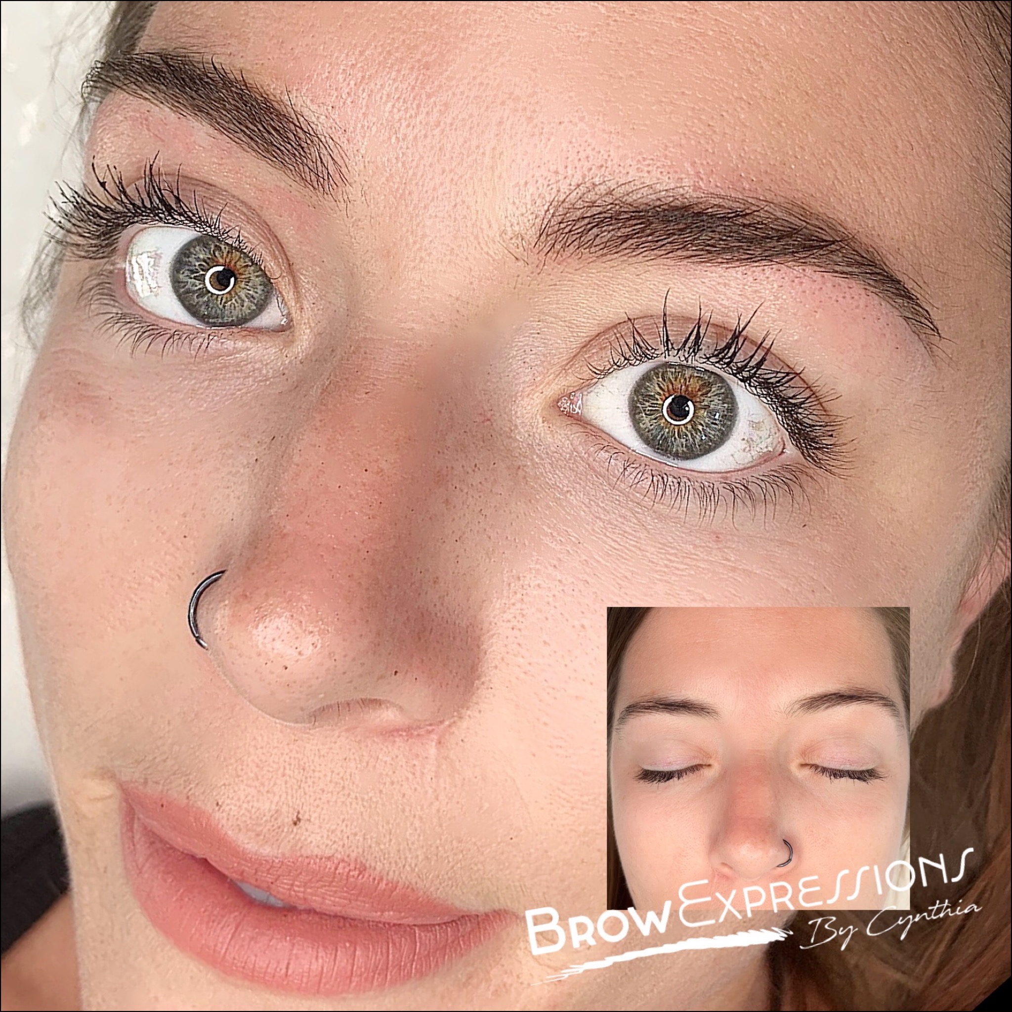 Nano brows close-up result in Prescott, AZ — natural hair strokes by Brow Expressions