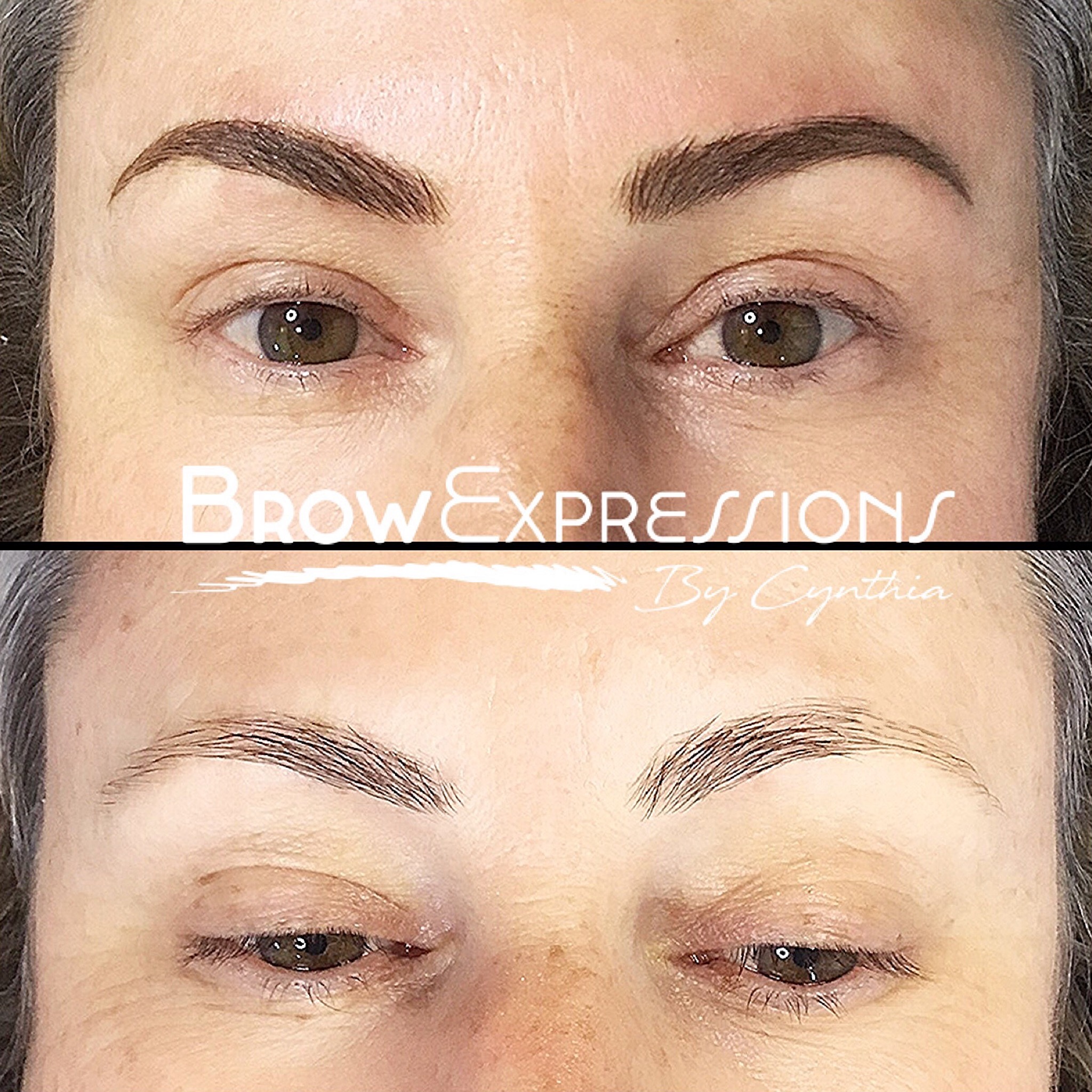 Before and after microblading transformation — Brow Expressions Prescott AZ